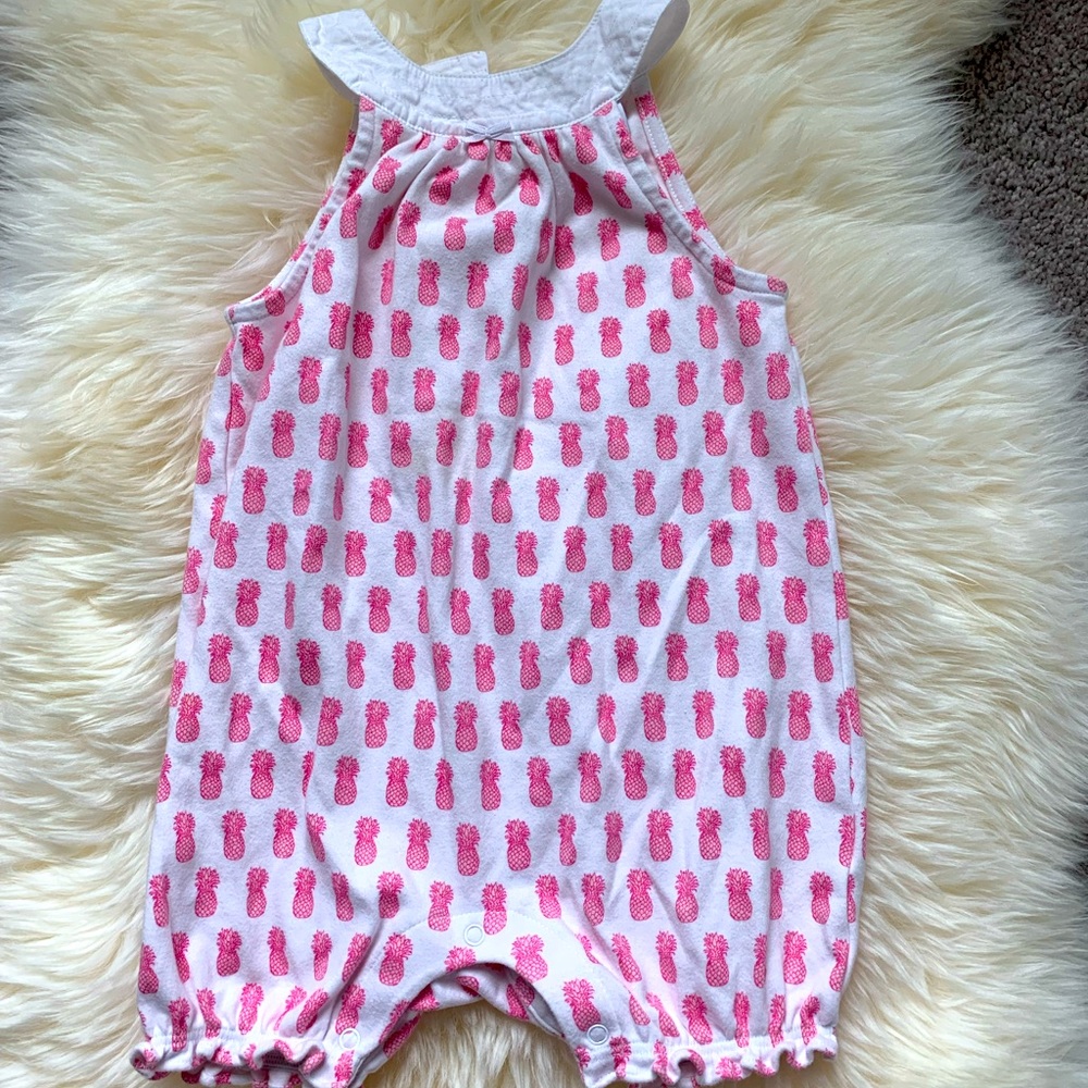 Janie and Jack Toddler Romper Pink Pineapple Size 18-24 months